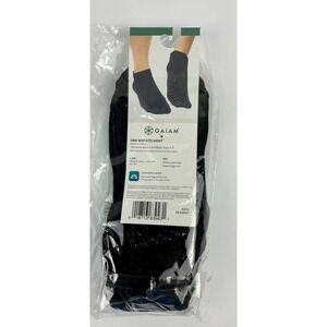 Gaiam Grippy Fit Socks 2 Pack Black One Size Fits Most Yoga Pilates Barre Dance
